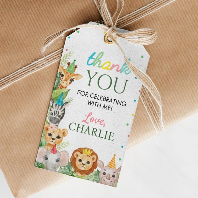 Safari Vild En Tack Märkre Presentetikett (Skapare uppladdad)