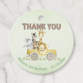 Safari Vild en vattenfärgsdag Gåvor Etiketter