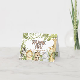 Safari Vild en vattenfärgsdag Tack Kort