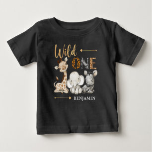 Safari Vild Ett Baby djur 1:a födelsedag T Shirt