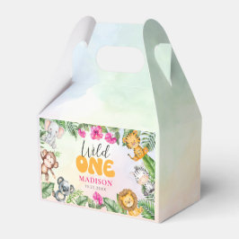 Safari Vild ett första flickfödelsedag Presentaskar