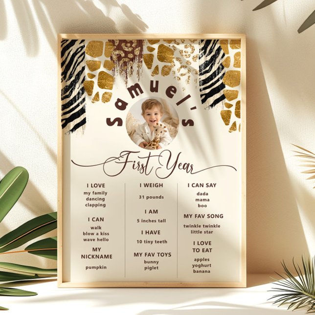 Safari Vild ett foto på födelsedagen Milestone Poster (Skapare uppladdad)