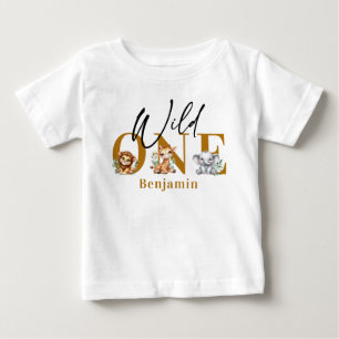 Safari Vild ett ungeldjur 1:a födelsedagen T Shirt