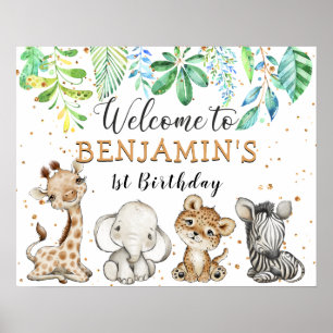 Safari Vild Födelsedagsfest Poster