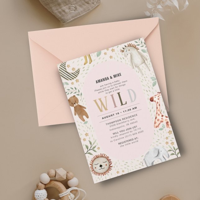 Safari Vild Girl Baby Shower Inbjudningar (Skapare uppladdad)