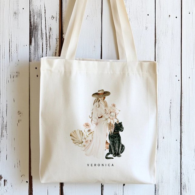 Safari Vild Leopard Boho Dam Anpassad Tygkasse (Skapare uppladdad)
