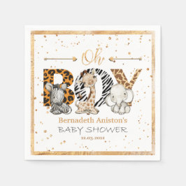 Safari Vild Oh Boy! Baby Shower Napkins Pappersservett