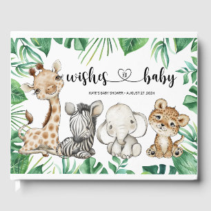 Safari Vilda djur Baby Shower Gästböcker