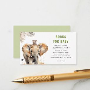 Safari Vilda Djur Böcker För Bebis Baby Shower Tilläggskort