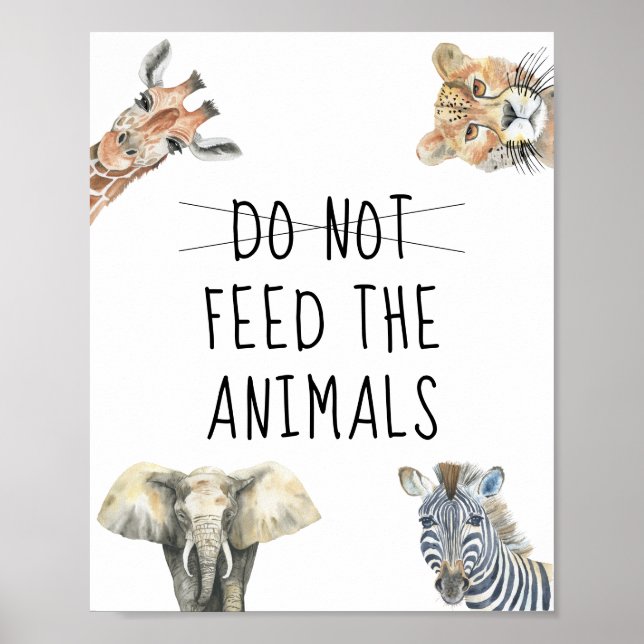 Safari vilda djur - MATA inte DJURSPELEN Poster (Framsidan)