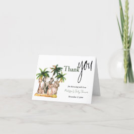 Safari Vilda djur Tropical Baby Shower Tack Kort