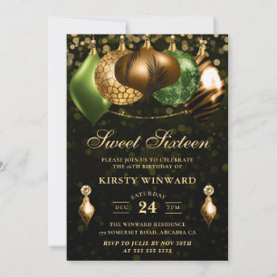 Safari Vilda Djurtryck Kullar Sweet Sixteen Inbjudningar