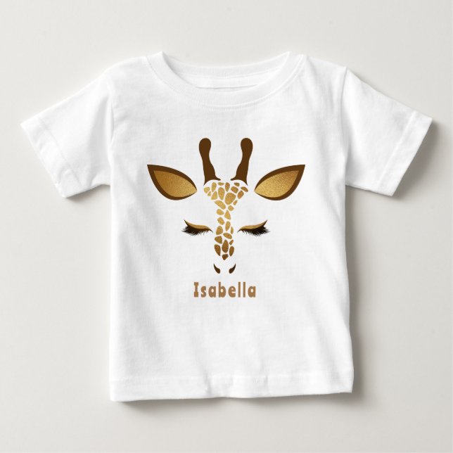 Safari-vilding-födelsedag för baby-giraff t shirt (Framsida)