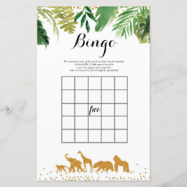 Safari Watercolor Bingo-spel