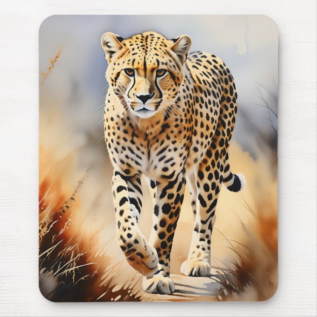 Safari Watercolor Cheetah Nature Musmatta (Framsidan)