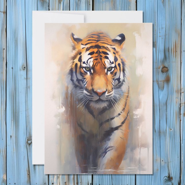 Safari Watercolor Tiger Julkort (Skapare uppladdad)