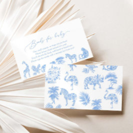 Safari White and Blue Toile Shower Bokar för Baby Tilläggskort