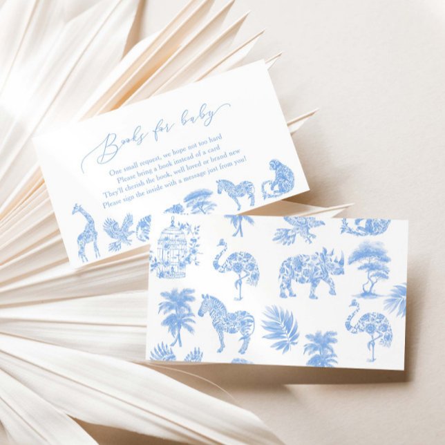 Safari White and Blue Toile Shower Bokar för Baby Tilläggskort (Skapare uppladdad)