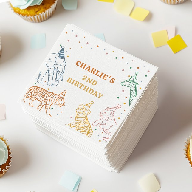 Safari Wild Animals 2nd Birthday Pappersservett (Skapare uppladdad)
