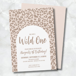 Safari Wild One 1-års födelsedagsfest Inbjudningar