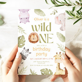 Safari Wild One 1-års inbjudan