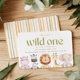 Safari Wild One 1-års inbjudan
