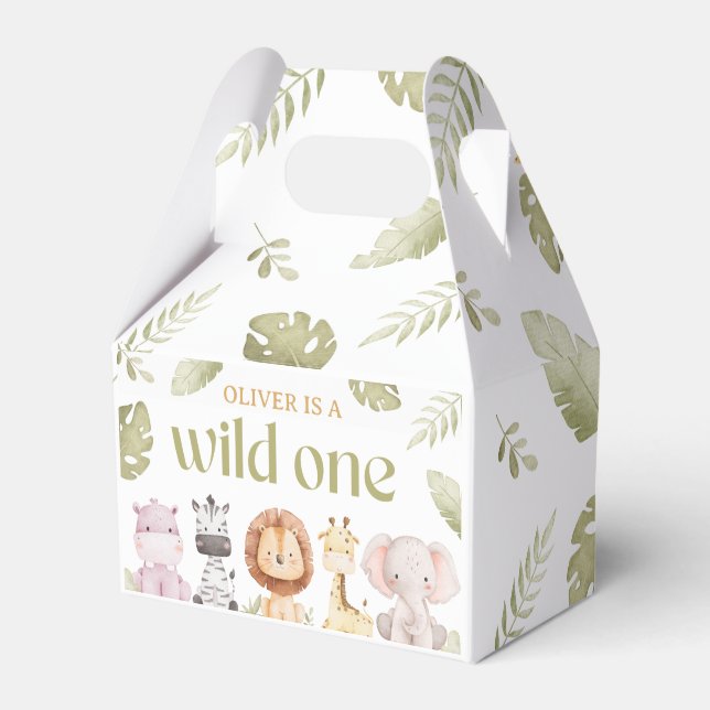 Safari Wild One 1-årsdag Presentaskar (Framsidan Sidan)