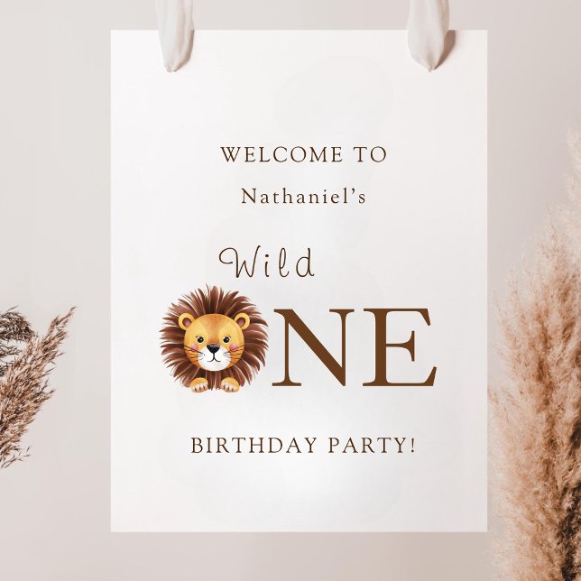 Safari wild one 1st birthday welcome sign  poster (Skapare uppladdad)