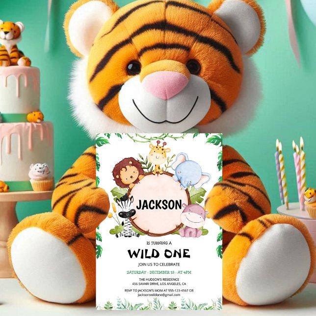 Safari Wild One Födelsedagsinbjudan Inbjudningar (Skapare uppladdad)