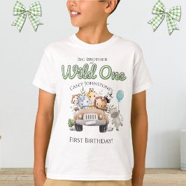 Safari Wild One Watercolor 1st Birthday with Title T Shirt