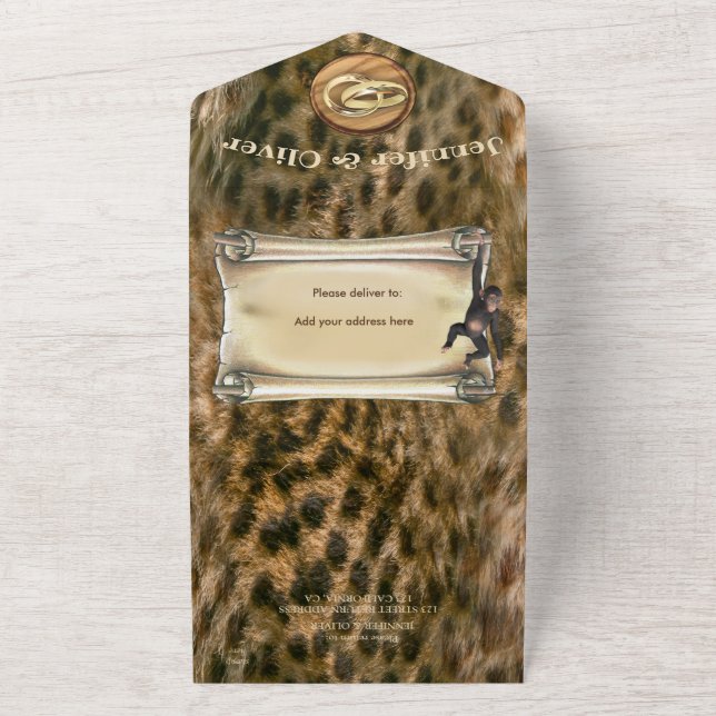 Safari Wildlife All in One Bröllopsinbjudan (Outside)