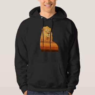 Safari Wildlife Art natursymbol Lejon Hoodie