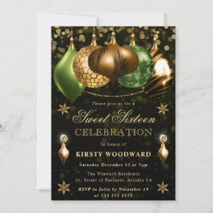 Safari Wildlife Baubles Sweet Sixteen Inbjudningar
