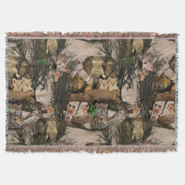 Safari Wildlife Destination Repeat Mönster Filt