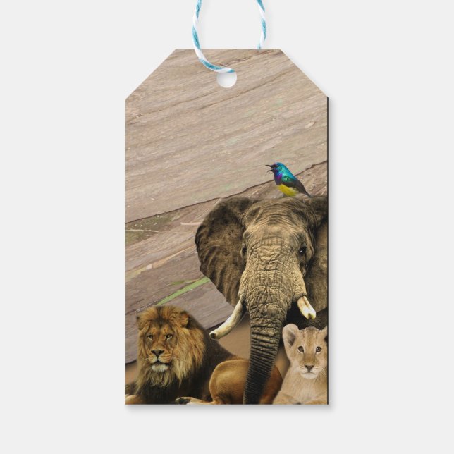 Safari Wildlife Gift Märkre Presentetikett (Baksidan)