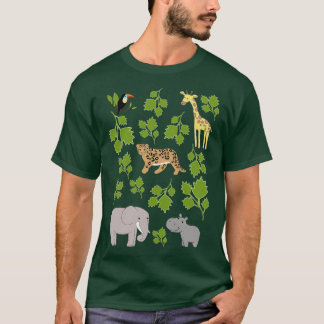 Safari Wildlife watch toucan giraffe leopard eleph T Shirt