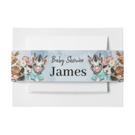 Safari wildon babyduschinbjudan Blue Band För Inbjudningskort