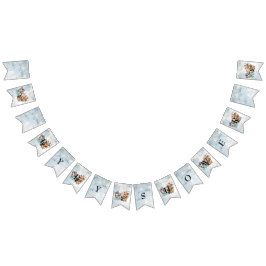 Safari wildon babyduschinbjudan Blue Vimplar