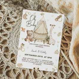 Safari Woodland Oh Baby Shower Inbjudningar