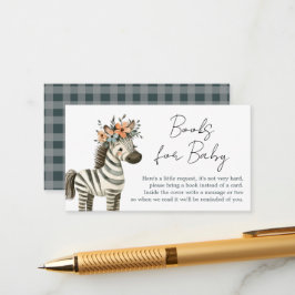 Safari Zebra Boho Baby Shower Bokar Tilläggskort