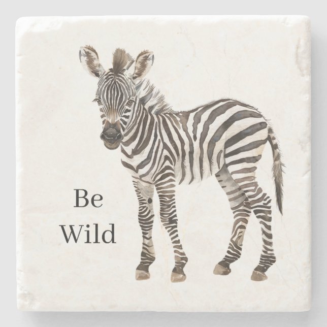 Safari-zebra-djur Stenunderlägg (Framsidan)