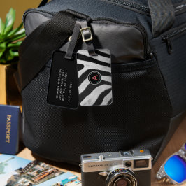 Safari Zebra mönstrad Monogram Luggage Bagagebricka