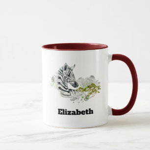Safari Zebra Vild Exotic Animal in Watercolor Mugg