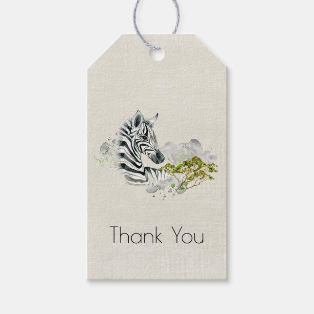 Safari Zebra Vild Exotic Animal Tack Presentetikett (Framsidan)