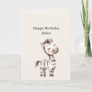 Safari Zebrafödelsedag Kort