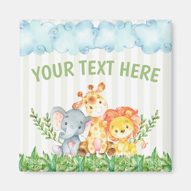 Safari Zoo Animal Refrigerator Magnet (Framsidan)