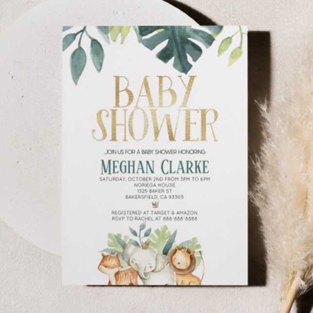 Safari Zoo Jungle Animal Thmet Baby Shower Inbjudningar (Skapare uppladdad)