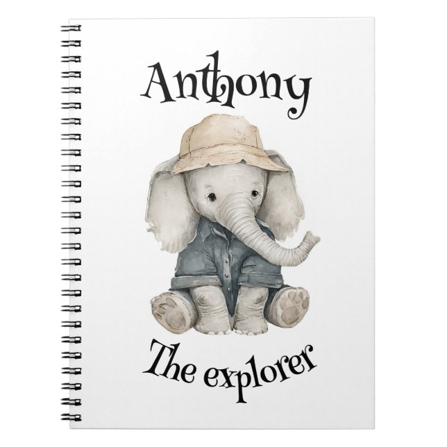 Safariäventyr Bebisar | Söta Vattenfärgade Djur Anteckningsbok (Framsidan)