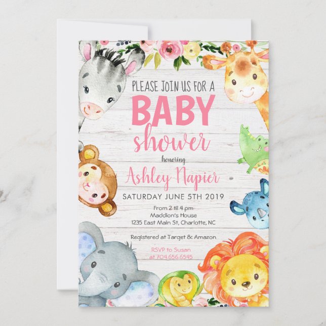 Safaribaby showerinbjudan inbjudningar (Framsida)