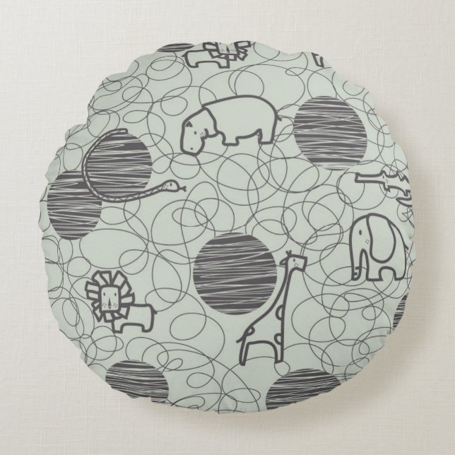 safaridjur 1 rund kudde (Framsidan)